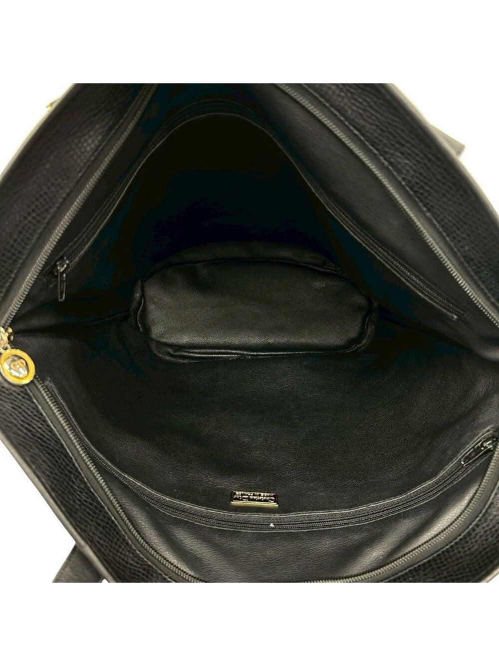 Dior CD Logo Leather Tote Shoulder Bag Black - Picture 9 of 10
